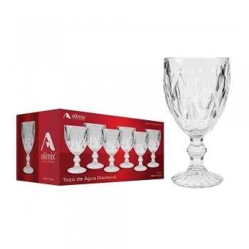 TACA AGUA DE VIDRO DIAMOND 340 ML